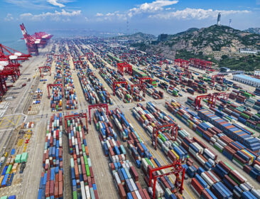 Aerial view of container terminal at Shanghai Deep-Water Port